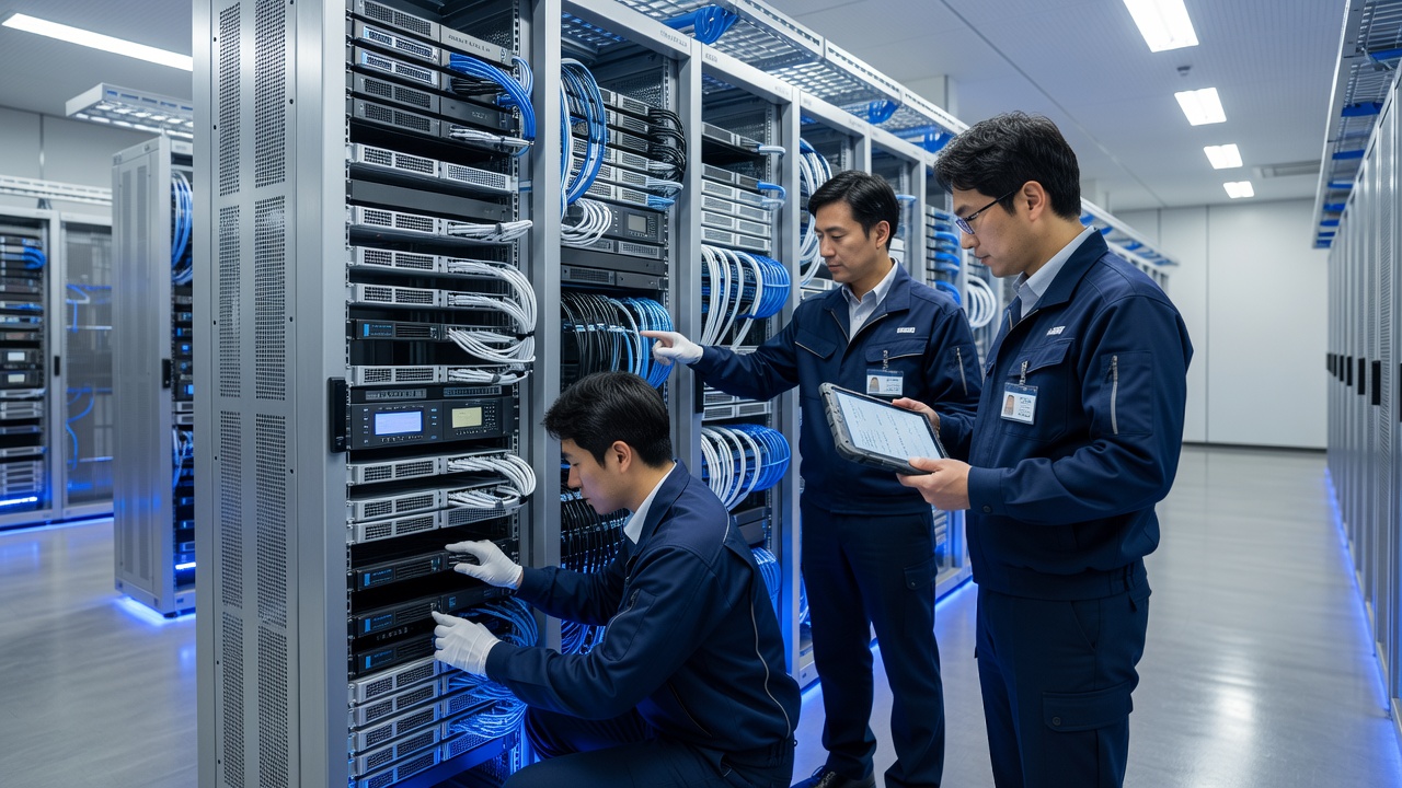 サーバールーム内の機器設置状況